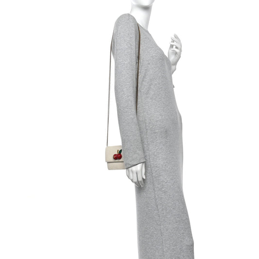 Guccissima Mini Cherry Chain Bag White