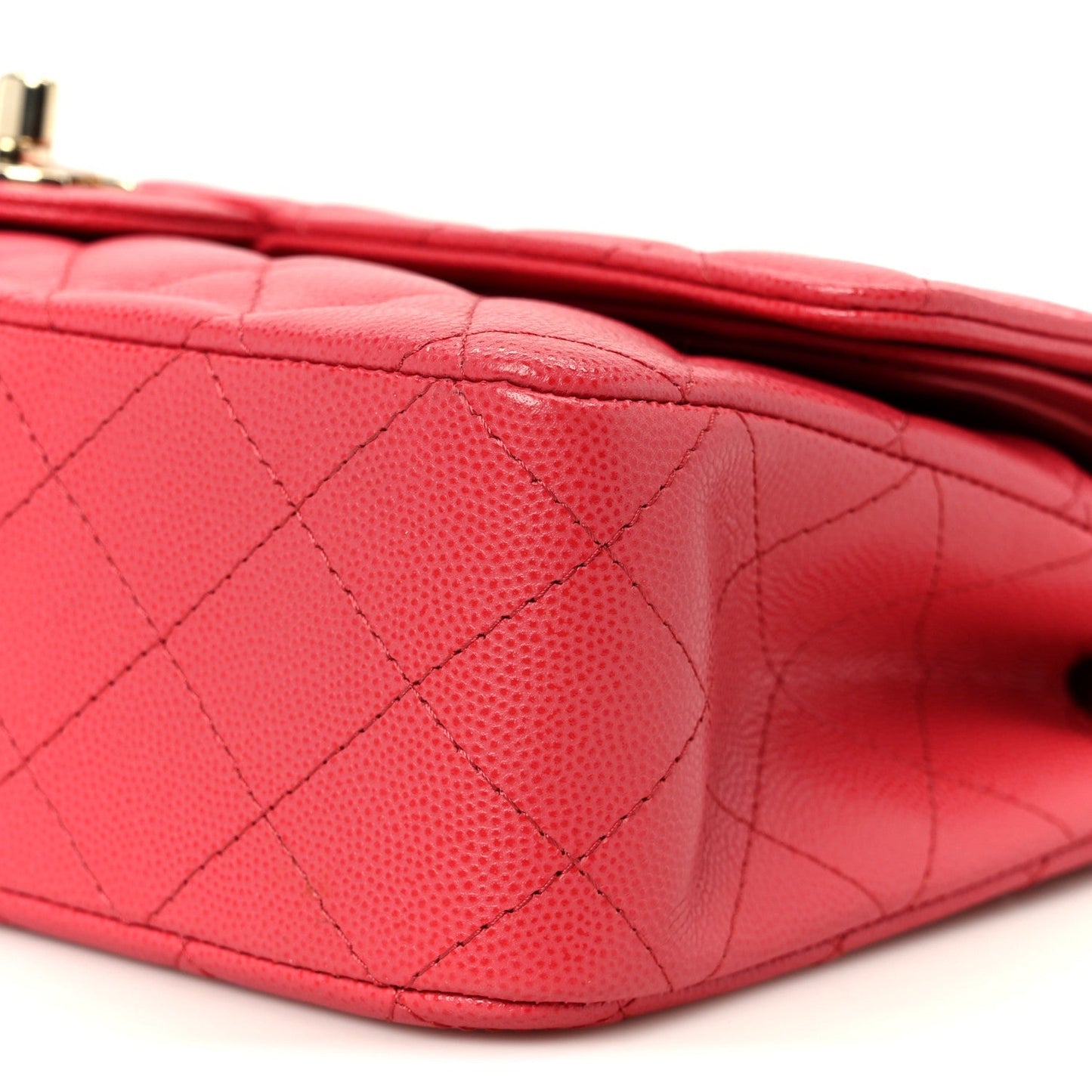 Caviar Quilted Medium Double Flap Dark Pink