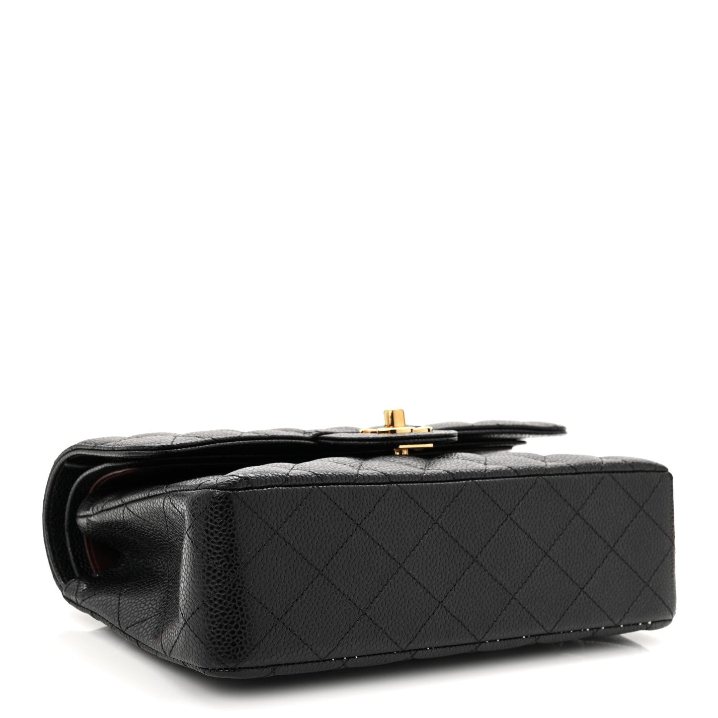 Caviar Quilted Small Double Flap Black