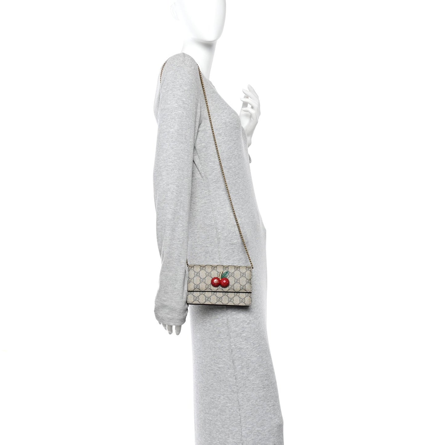 GG Supreme Monogram Mini Cherry Chain Bag
