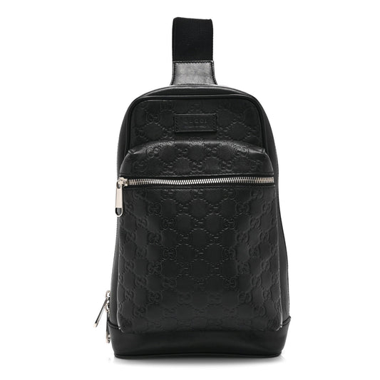 Guccissima Sling Backpack Black