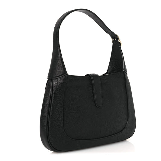 Grained Calfskin Web Medium Jackie 1961 Hobo Black