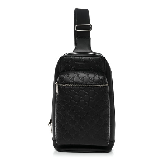 Guccissima Sling Backpack Black