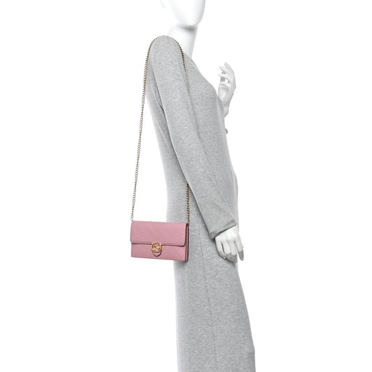 Guccissima Icon Chain Wallet Carmine Rose