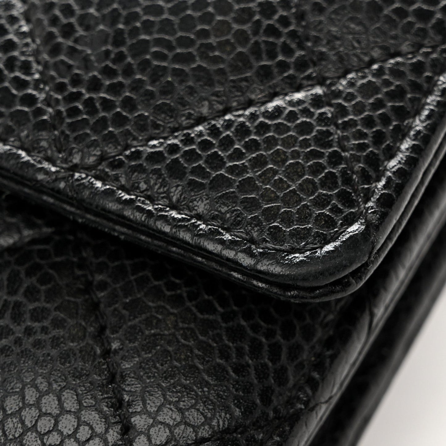 Caviar Quilted Wallet On Chain WOC Black
