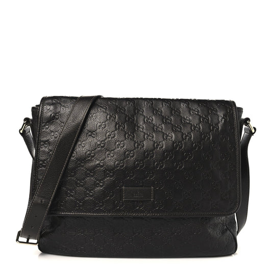 Guccissima Medium Flap Messenger Bag Chocolate