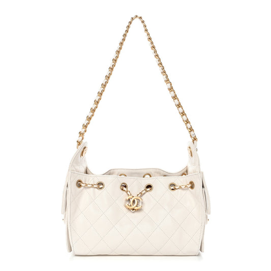 Caviar Quilted Mini Chanel 25 Handbag White